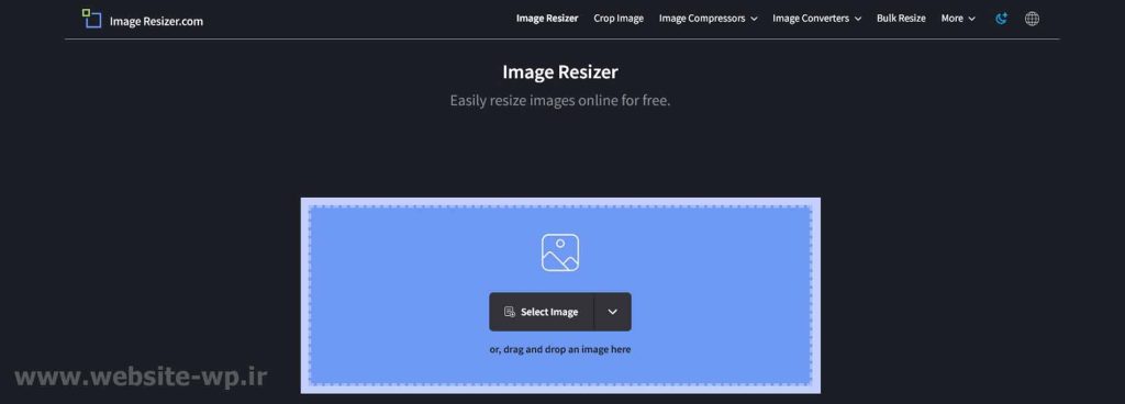 imageresizer.com ابزار کم کننده حجم عکس آنلاین